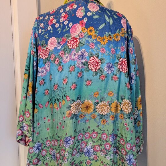 Johnny Was 100% Silk Anastasia Kimono Reversible M - Picture 12 of 16